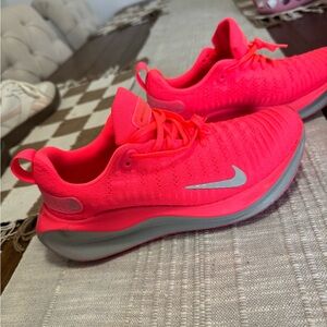 Nike Hot Pink Running Shoes with Silver Swoosh